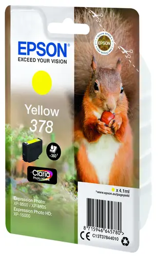 Squirrel Singlepack Yellow 378 Claria Photo HD Ink - Imagen 3
