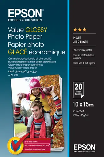 Value Glossy Photo Paper - 10x15cm - 20 Hojas - Imagen 1