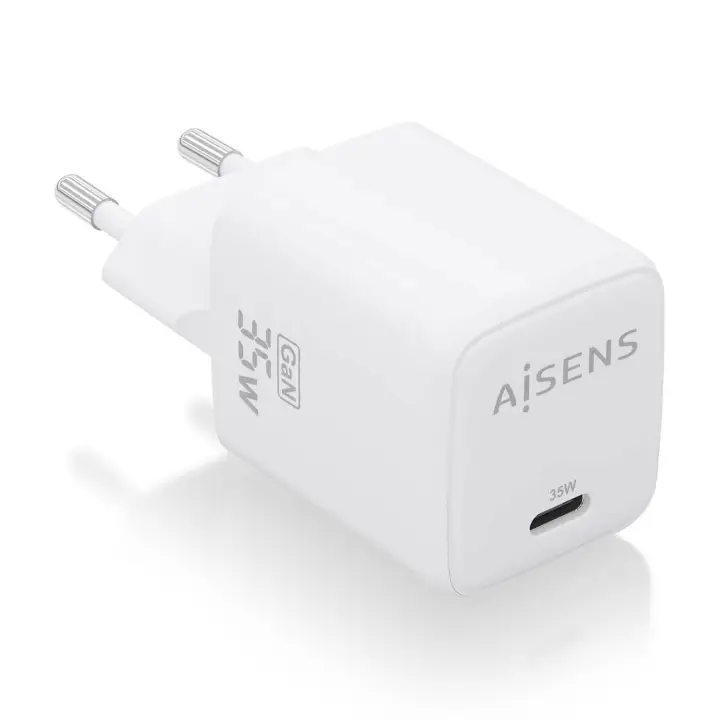 Cargador GaN 35W, 1xUSB-C PD3.0 QC4.0, Blanco