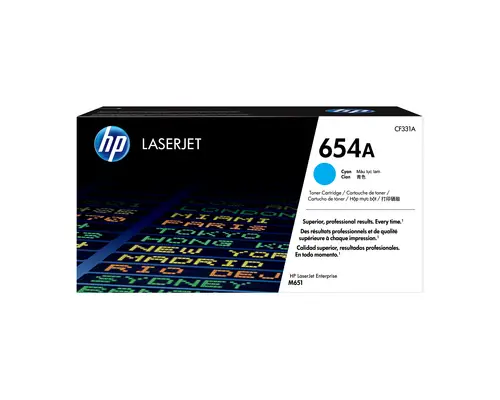 Cartucho de tóner original LaserJet 654A cian - Imagen 1