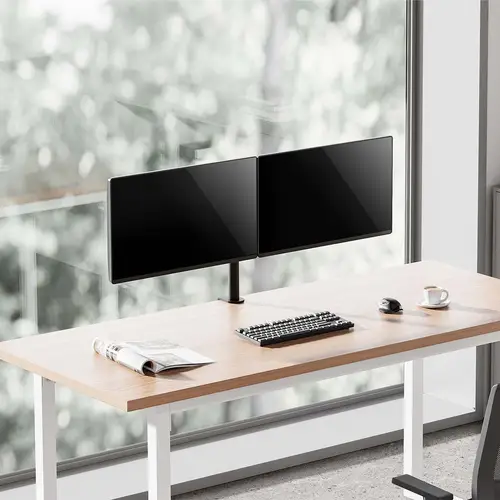Soporte de mesa eco giratorio e inclinable para monitor/TV 10kg (3 Pivotes, 2 Brazos) de 17-32, Negro - Imagen 5