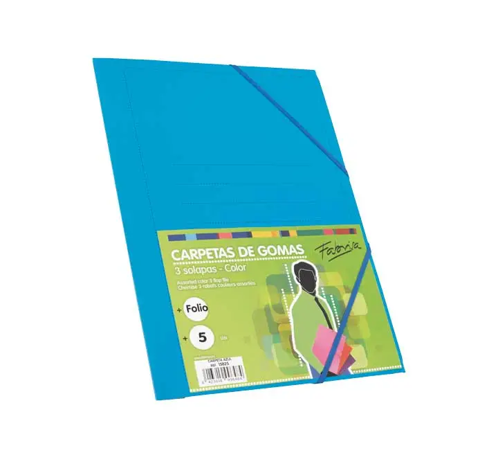 CARPETA GOMAS FABRISA CARTON Fº AZUL 15825