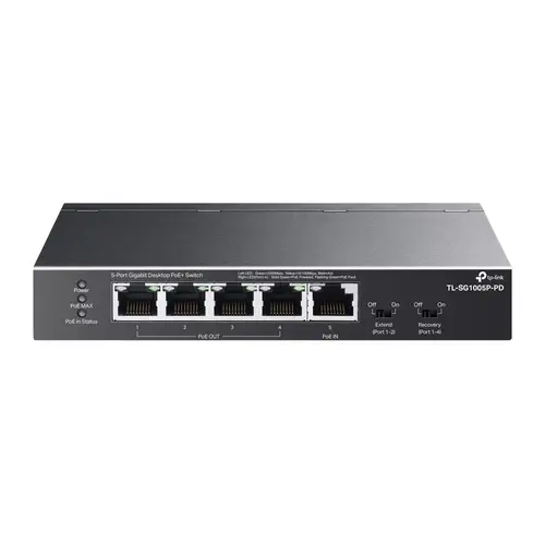 TL-SG1005P-PD switch Gigabit Ethernet (10/100/1000) Energía sobre Ethernet (PoE) Negro - Imagen 1