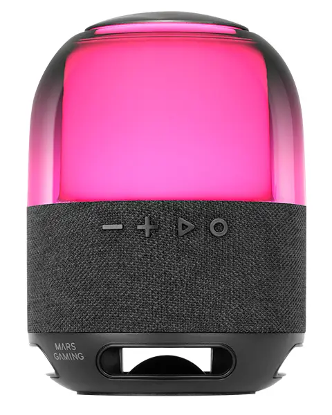 MS-FLOW, Altavoz Portátil Bluetooth 15W, Iluminación Orbilight RGB 360°, Sonido Potente con Driver DeepBass 57mm, Altavoz Gaming Compacto con Bluetooth 5.3 y MicroSD, Negro