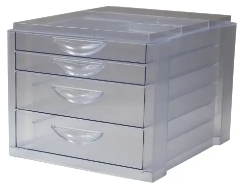 MODULO OLEF 4 CAJONES CRISTAL/CRISTAL