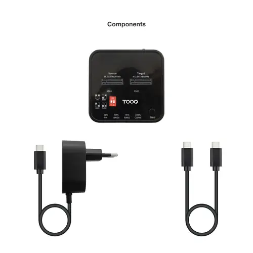 Docking Station USB-C 3.2 Gen 2 Dual Bay para SSD M.2 NGFF/NVMe Clonador, Negro - Imagen 7