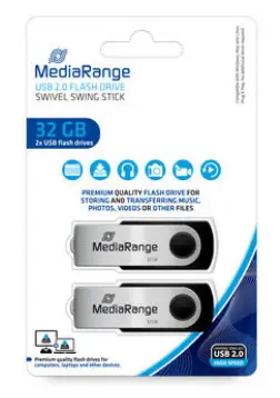 MR911-2 unidad flash USB 32 GB USB tipo A 2.0 Negro, Plata
