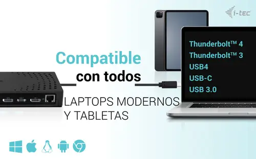 USB 3.0 / USB-C / Thunderbolt, 3x 4K Docking Station Gen 2 + Power Delivery 100W - Imagen 11