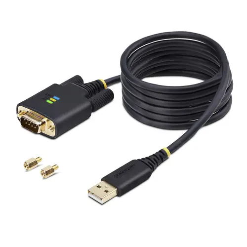 Cable Adaptador USB a Serie DB9 RS232 FTDI de 2m - Retención COM - Tornillos DB9 Intercambiables - USB-A a DB9 RS232 - Protección ESD - Windows/macOS/Linux - Imagen 9