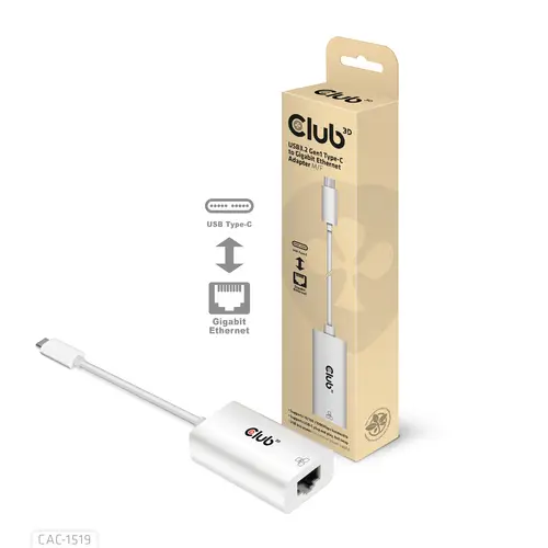 CAC-1519 cambiador de género para cable USB-C RJ-45 Blanco - Imagen 2
