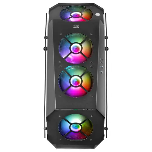 MC51, Caja PC Gaming ATX, Doble Cristal Templado, 5x Ventilador RGB 12cm, Negro - Imagen 3