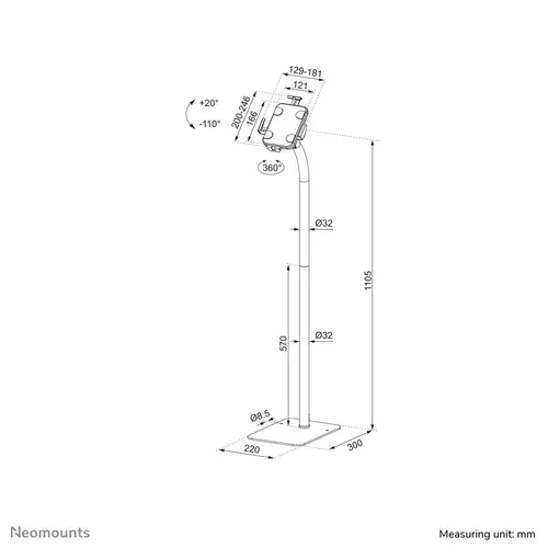 FL15-625WH1 Soporte de suelo para tablets 7.9-11" - bloqueable - universal - Imagen 19