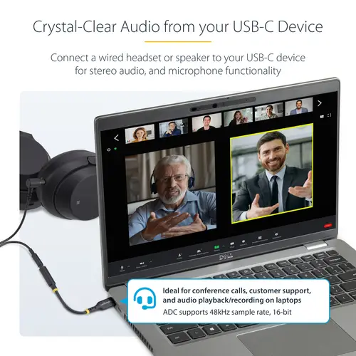 Adaptador de Audio USB-C a 3,5mm TRRS Minijack - Adaptador de Audio USB Tipo C para Auriculares con Micrófono - DAC de 32bits - de Portátil/Móvil/Tablet - Compatible con USB-C/Thunderbolt - Imagen 8