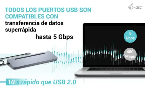 USB-C Metal Ergonomic 3x 4K Display Docking Station with Power Delivery 100 W + Universal Charger 100 W - Imagen 7