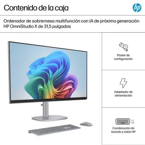 OmniStudio X All-in-One Desktop Next Gen AI 32-c1009ns PC Copilot+ PC Intel Core Ultra 7 258V 80 cm (31.5") 3840 x 2160 Pixeles PC todo en uno 32 GB LPDDR5x-SDRAM Windows 11 Home Wi-Fi 7 (802.11be) Plata - Imagen 5