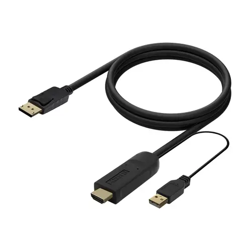 Cable Conversor Activo HDMI 2.0 + USB Alim. a DISPLAYPORT V1.2, HDMI/M-USB/M-DP/M, Negro, 1.8M - Imagen 2