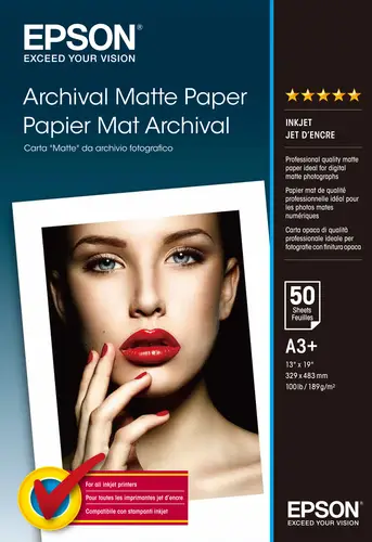 Archival Matte Paper, DIN A3+, 189 g/m², 50 hojas - Imagen 1