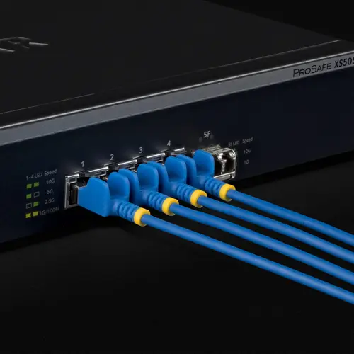Cable Ethernet CAT6a Ultra Delgado de 1m Azul - Cable de Red Snagless RJ45 FTP con Alambre de Cobre Puro 34AWG - Latiguillo de Red - Probado con Canal Fluke - Imagen 5