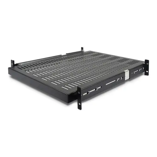 Estante Bandeja Deslizante Perforada Telescópica para Armario Rack de Profundidad Ajustable - 2U 22.7kg - Imagen 1