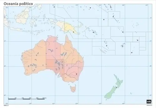 MAPA MUDO ERIK COLOR POLITICO OCEANIA - Pack de 50 unidades