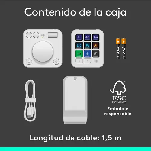 MX Creative Console, keypad programable con 9 teclas LCD personalizables y dial de control para diseño gráfico, edición de vídeo, fotografía, uso con Adobe, Zoom, Spotify, etc. Color Gris - Imagen 11