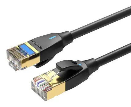 IKIBH cable de red Negro 2 m Cat8 S/FTP (S-STP) Alrededor