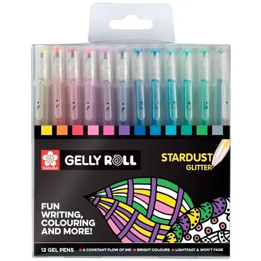 TALENS SAKURA ESTUCHE DE 12 BOLÍGRAFOS DE GEL STARDUST GLITTER COLORES SURTIDOS