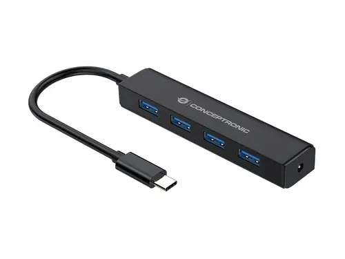 CTC4USB3 hub de interfaz USB 3.2 Gen 1 (3.1 Gen 1) Type-C 5000 Mbit/s Negro - Imagen 1