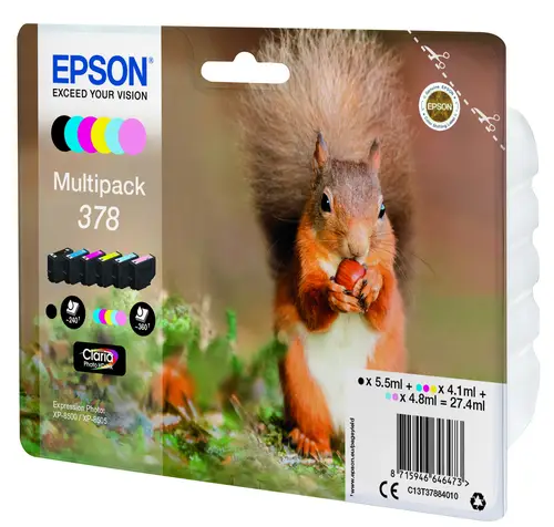 Squirrel Multipack 6-colours 378 Claria Photo HD Ink - Imagen 3