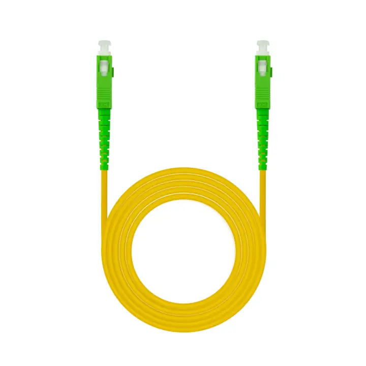 Cable de Fibra Óptica SC/APC a SC/APC Monomodo Simplex LSZH, Amarillo, 2 m