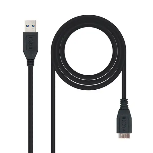 CABLE USB 3.0, TIPO A/M-MICRO B/M, NEGRO, 2.0 M - Imagen 1