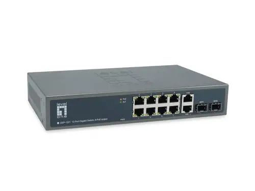 GEP-1221 switch No administrado Gigabit Ethernet (10/100/1000) Energía sobre Ethernet (PoE) Negro - Imagen 1