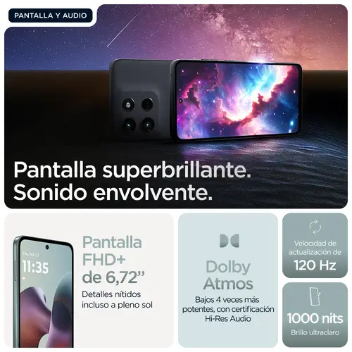 moto g56 5G 17,1 cm (6.72") Ranura híbrida Dual SIM Android 15 USB Tipo C 8 GB 512 GB 5200 mAh Gris - Imagen 13