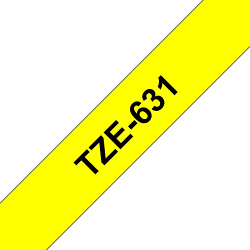 TZE-631 cinta para impresora de etiquetas Negro sobre amarillo - Imagen 1
