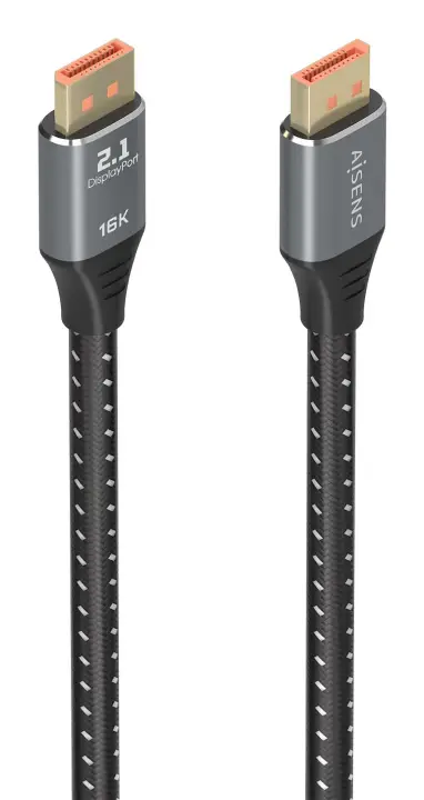 Cable DisplayPort V2.1 16K@60Hz 80 Gbps, DP/M-DP/M, Negro, 2.0m