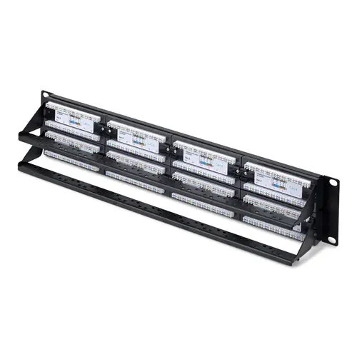 Panel de Parcheo 2U de 48 Puertos Cat6 RJ45 de Montaje en Rack de Servidores - UTP -Tipo 110 Punch Down - Panel de Parcheo para Rack de Servidores de Red - Imagen 2