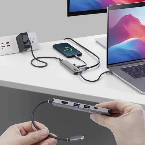 Mini Dock USB-C A HDMI - Adaptador Multipuertos Tipo C - PD de 140W - 4K 60Hz - Hub USB 10Gbps - Para MacBook / Dell / ThinkPad / HP - Imagen 3