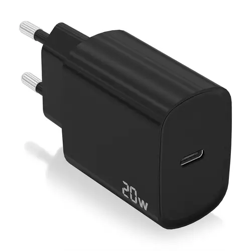 Cargador USB-C PD3.0 1 Puerto 1xUSB-C 20W, Negro - Imagen 1