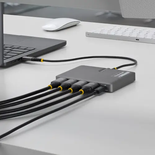 QUAD-USB-HDMI-ADAPT base para portátil y replicador de puertos Alámbrico USB 3.2 Gen 1 (3.1 Gen 1) Type-C Gris - Imagen 5