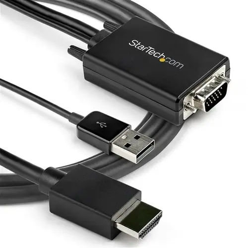 Cable de 2m Adaptador VGA a HDMI - Alimentado por USB - 1080p - Imagen 6