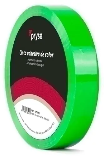 CINTA ADHESIVA PRYSE OPP 19x63 VERDE - Pack de 6 unidades