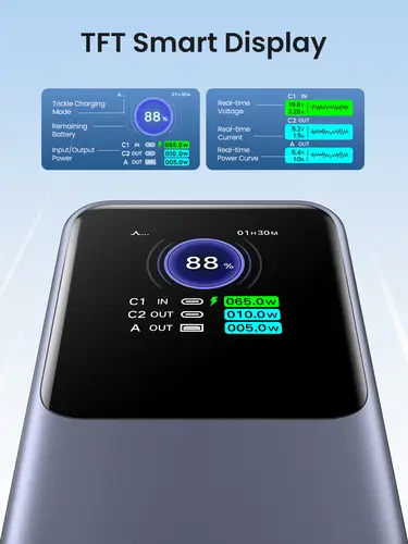 25000mAh 200W Fast Charging Powerbank Gris - Imagen 5