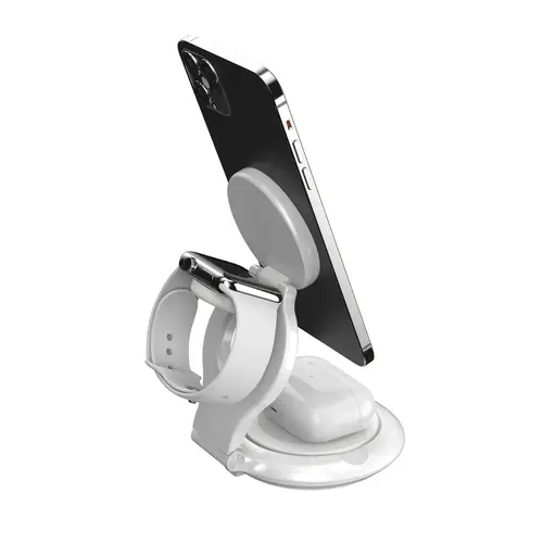 JUPW3415-N cargador de dispositivo móvil Reloj inteligente, Auriculares, Smartphone Blanco USB Cargador inalámbrico Carga rápida Interior - Imagen 3