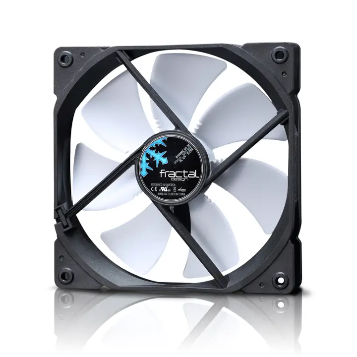FD-FAN-DYN-GP14-WT sistema de refrigeración para ordenador Carcasa del ordenador Ventilador 14 cm Negro, Blanco