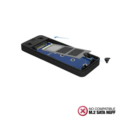 TQE-2280B caja para disco duro externo Caja externa para unidad de estado sólido (SSD) Negro M.2 - Imagen 5