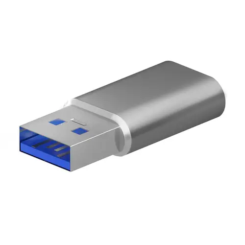 Mini Adaptador USB 3.2 Gen2 / USB 2.0 3A, Tipo USB-C/H-A/M, Gris - Imagen 1