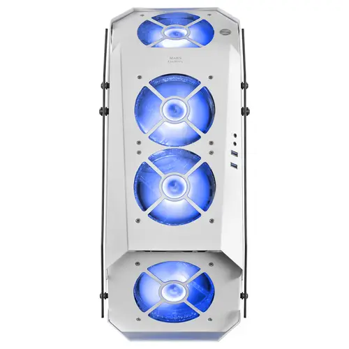 MC51W, Caja PC Gaming ATX, Doble Cristal Templado, 5x Ventilador RGB 12cm, Blanco - Imagen 7