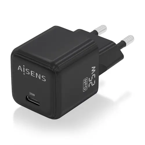 Cargador GaN 25W, 1xUSB-C PD3.0 QC4.0, Negro - Imagen 2
