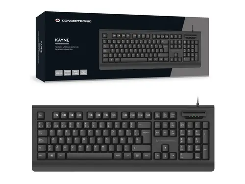 KAYNE01ES teclado Oficina USB QWERTY Español Negro - Imagen 3