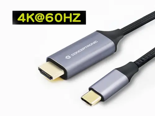 ABBY10G adaptador de cable de vídeo 2 m USB Tipo C HDMI Gris - Imagen 5